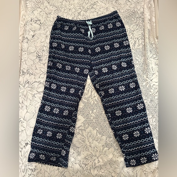 Carole Hochman Navy and White Snowflake Pajama Pants - Picture 2 of 5